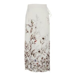 Semicouture Women White Skirt With All-Over Floral Print In Viscose Woman